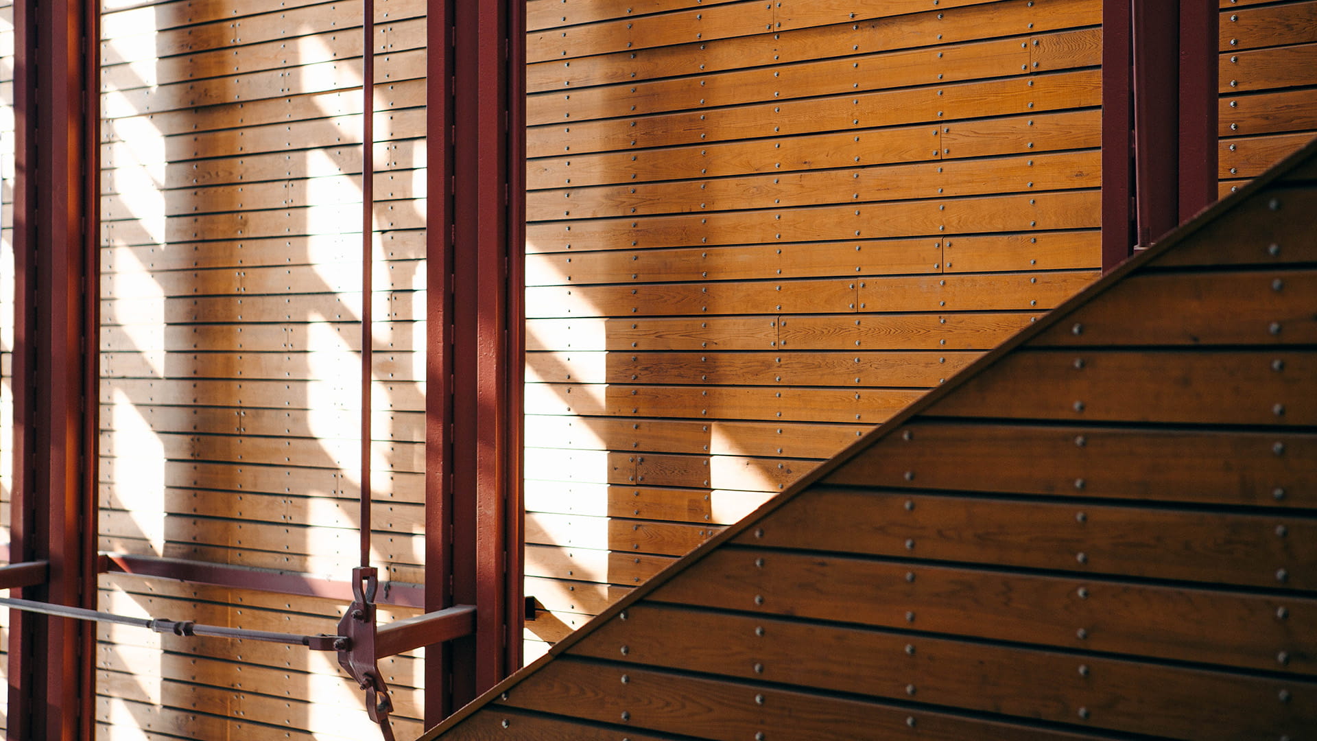 Wood panelled wall