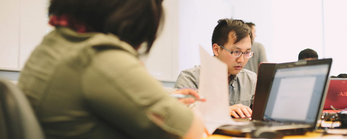 Student looking at academic fees