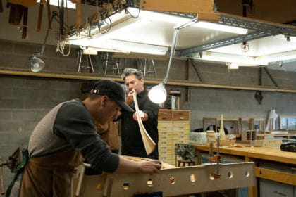 Working on the Sheridan Mace in the Furniture Studio.