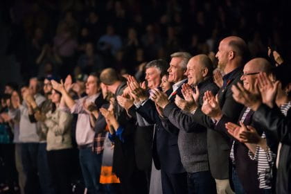 Audience reacts at Come From Away performance