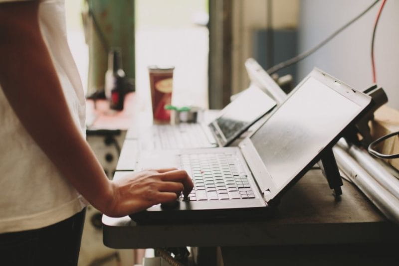 Student on laptop