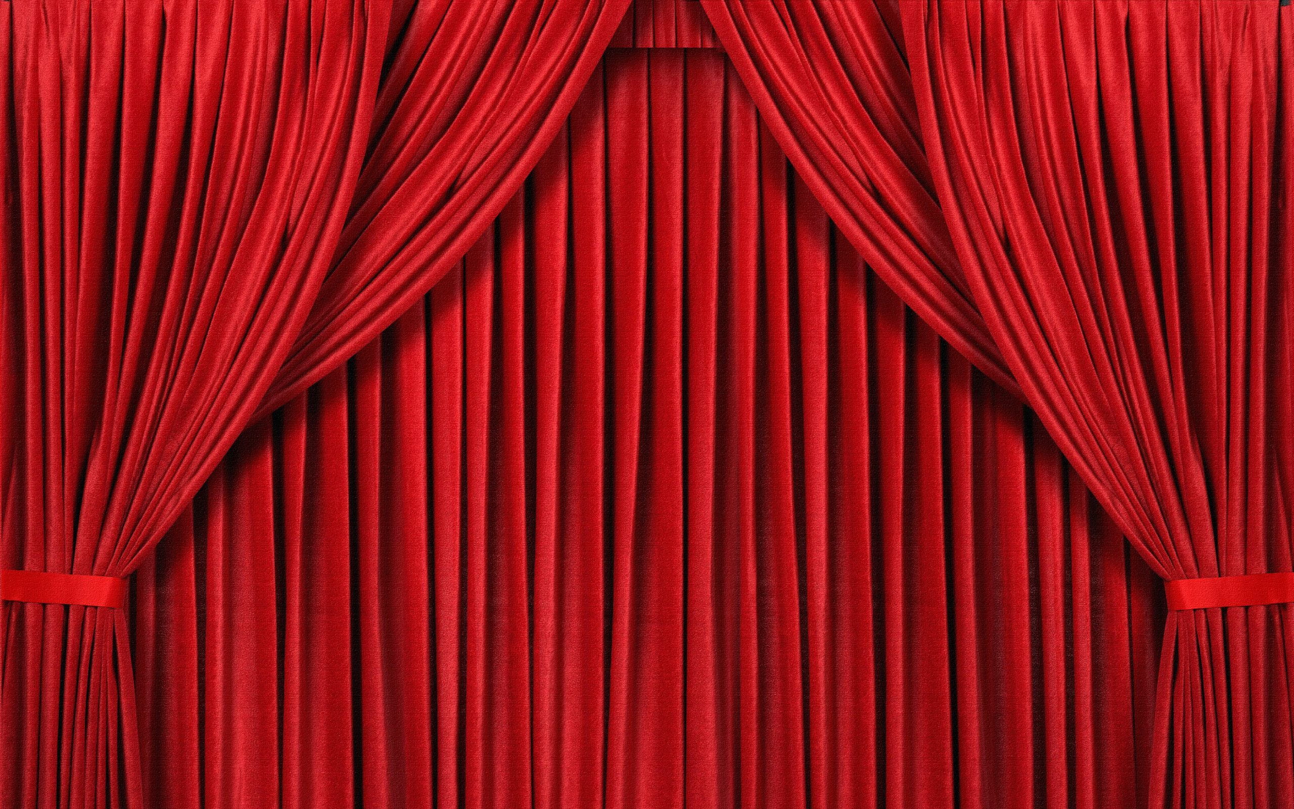 Red stage curtains