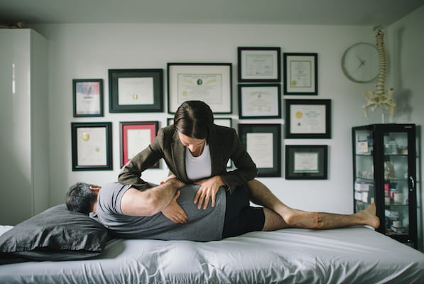 Honours Bachelor of Science — Osteopathy coordinator Catherine Cabral works on the back of a patient in her clinic