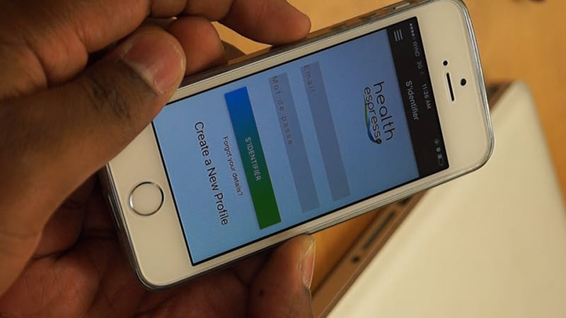 Person looking at a mobile device