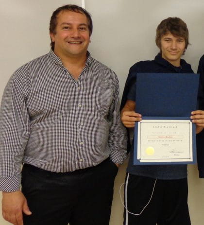 Dual credit student Brandon Mayhew at the end of year celebration