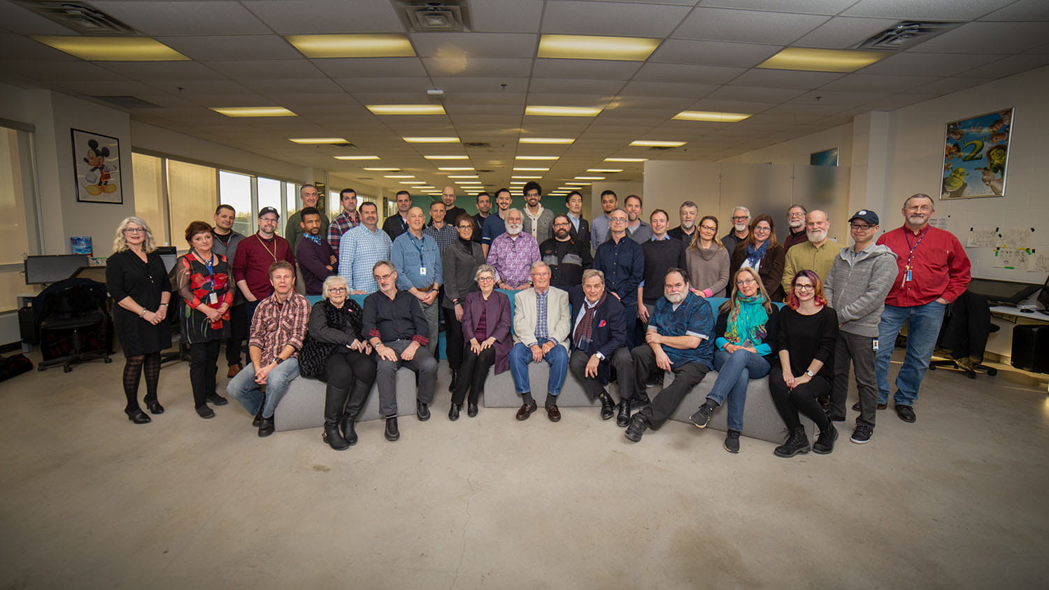 Faculty and staff at the Animation 50th anniversary