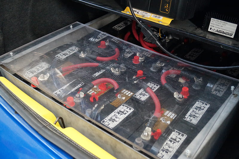 Batteries powering the electric car