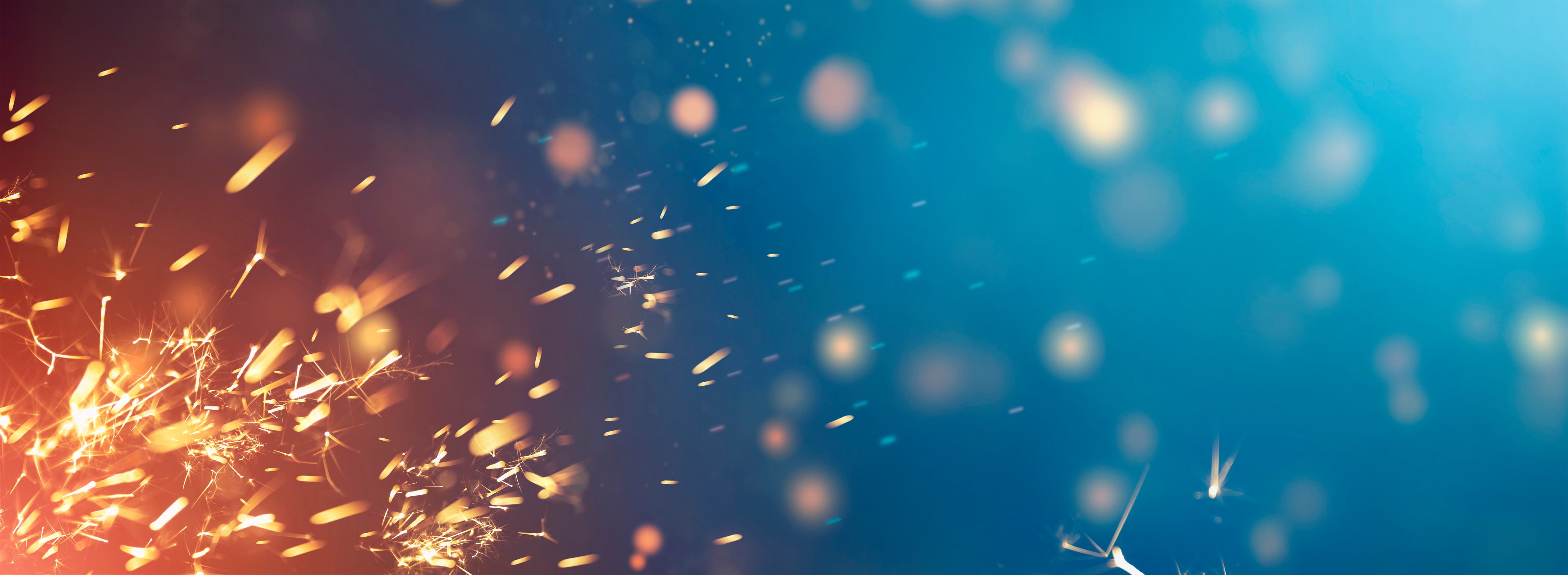 Sparks fly in the air as something is welded