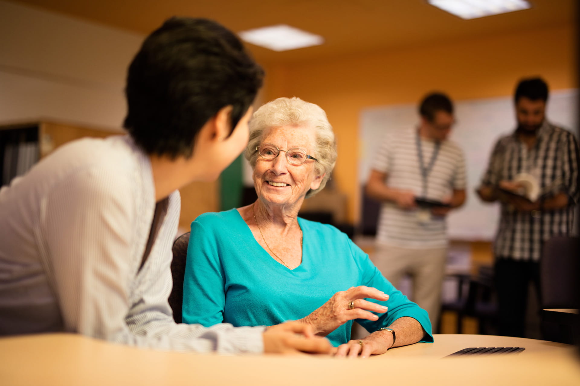 Elderly woman smiling